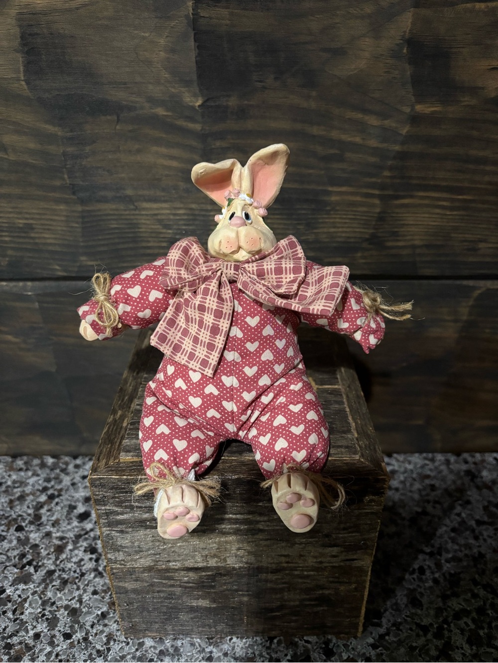 RUSS Pink Heart Bunny Decorative Figurine by